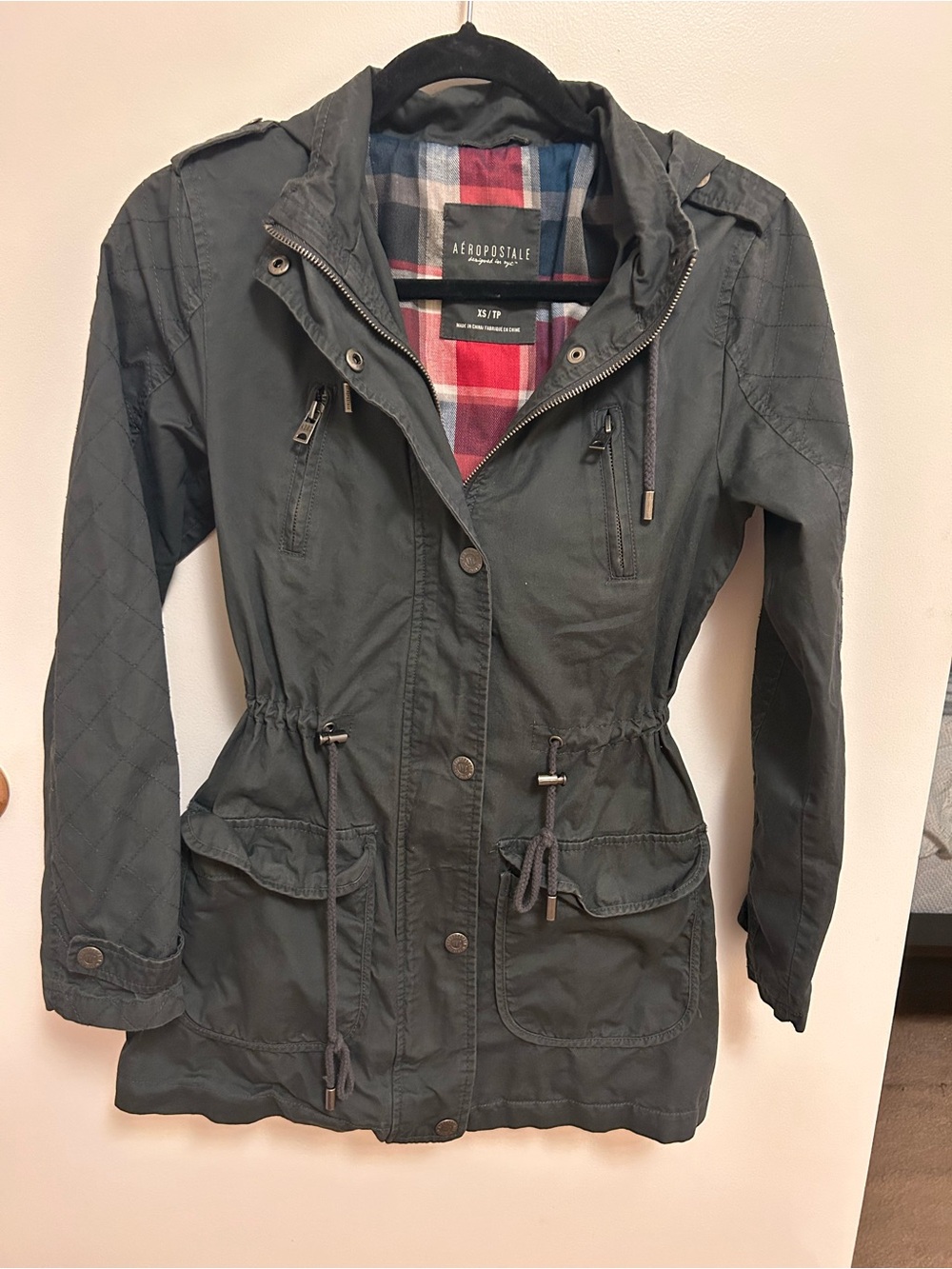 Aeropostale Women's Dark Green Utility Anorak Jacket